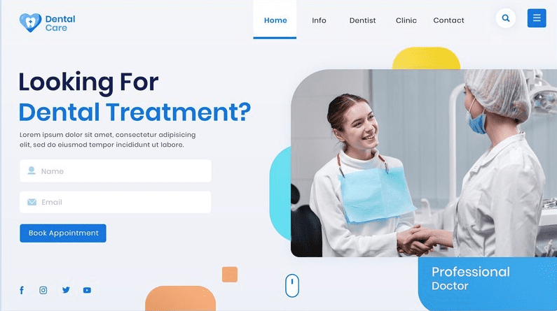 Flat design dental care template